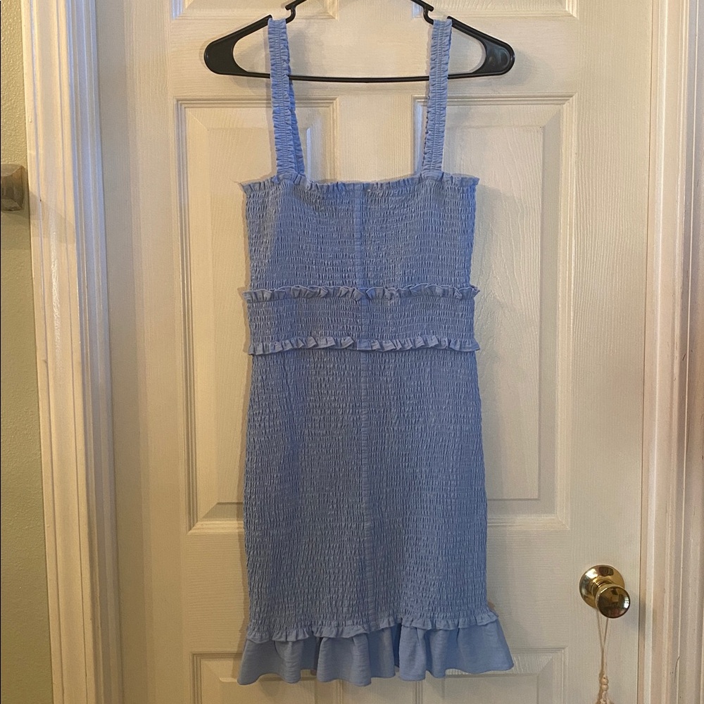 Love Tree Sky Blue Ruffled Casual Dress NWTs - Picture 9 of 11